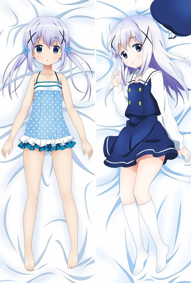 Kafuu Chino Japanese Anime Dakimakura GochiUsa Hug Body Pillow Case Cover 59"